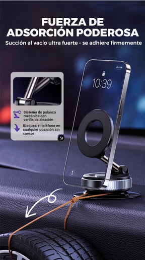Soporte Magnético 360° con Ventosa – Fijación Súper Segura para Móvil