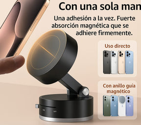 Soporte Magnético 360° con Ventosa – Fijación Súper Segura para Móvil